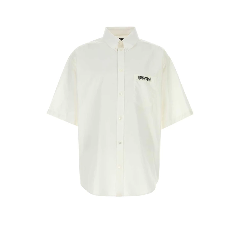 Balenciaga White Poplin Oversize Shirt T Cotton Camicie - Men