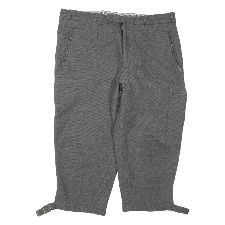 Womens Trousers Grey Regular Tapered Wool W34 L22