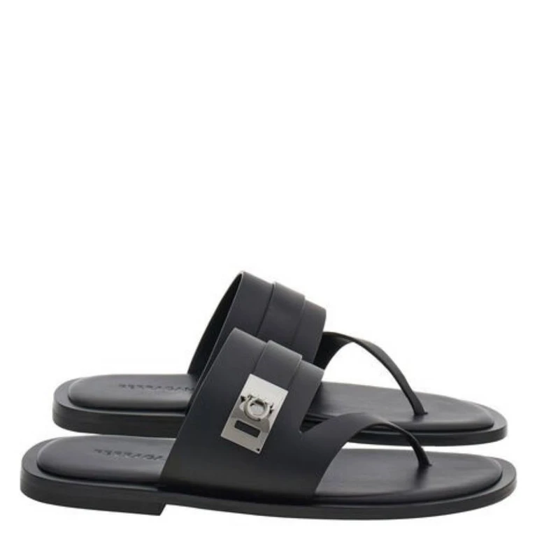 Ferragamo Dickens Leather Thong Sandals