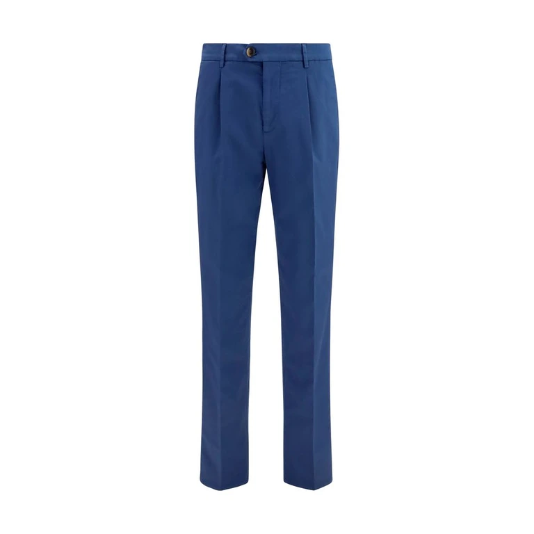 Brunello Cucinelli Blue Cotton Chino Pants - Men