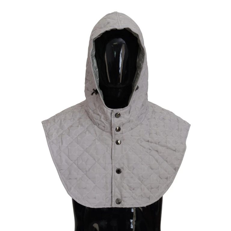 Dolce & Gabbana White Quilted Whole Head Wrap One Size Nylon Hat - Men