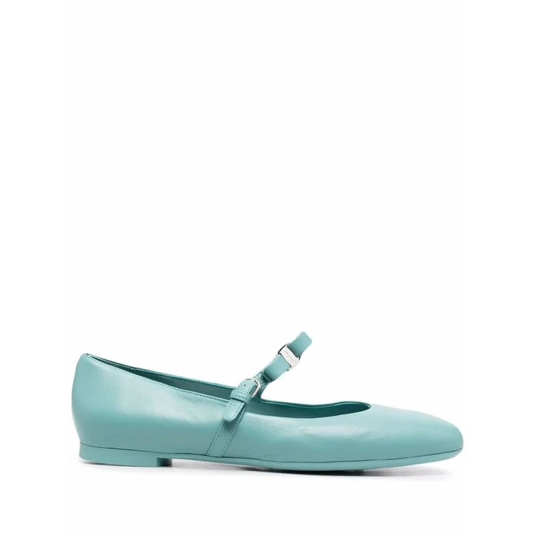 Ferragamo Bow-Detail Leather Ballerina Shoes