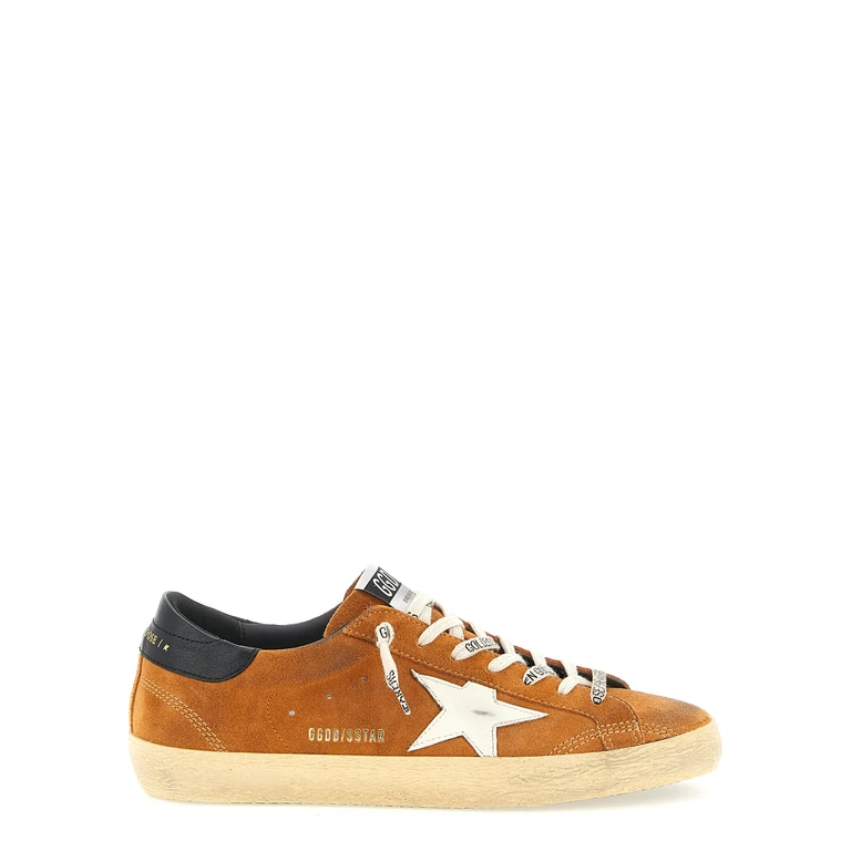 Golden Goose Orange Cowhide Low Top Sneakers - Men