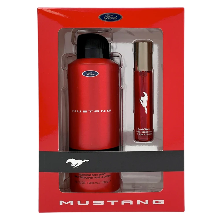 Red Mens 2 Pc Set 6.7 Oz Body Spray / .5 Oz EDT