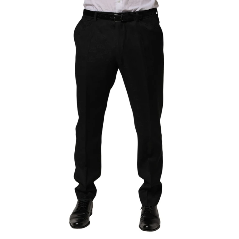 Black Wool Skinny Dress Formal Trouser Pants Virgin - Men