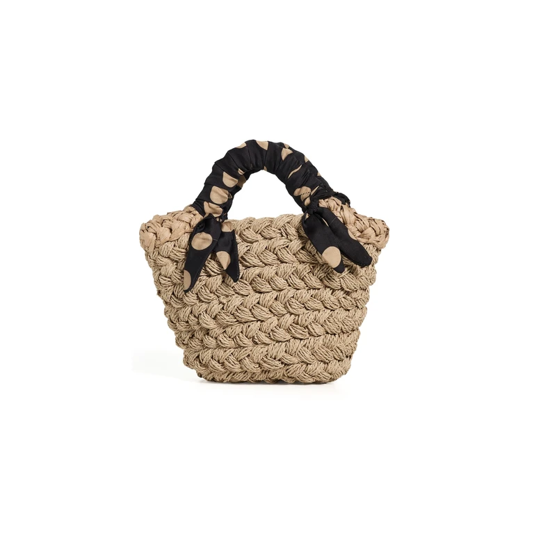 SIMONMILLER Twilly Basket Bag Polka Dot/Natural One Size