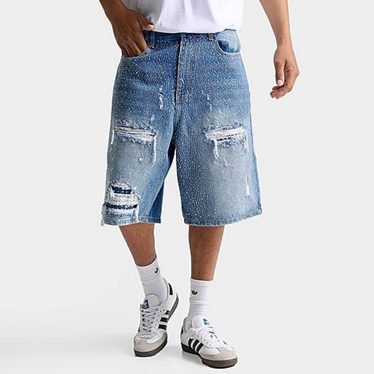 Depart V2 Distressed Denim Shorts in Blau gewaschen
