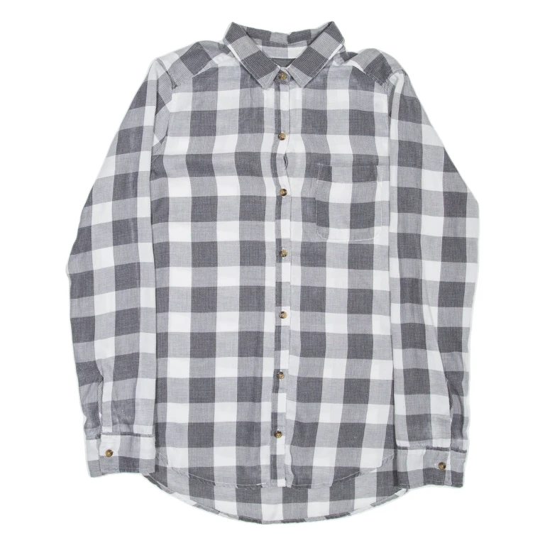 HOLLISTER Womens Shirt Grey Check Long Sleeve S