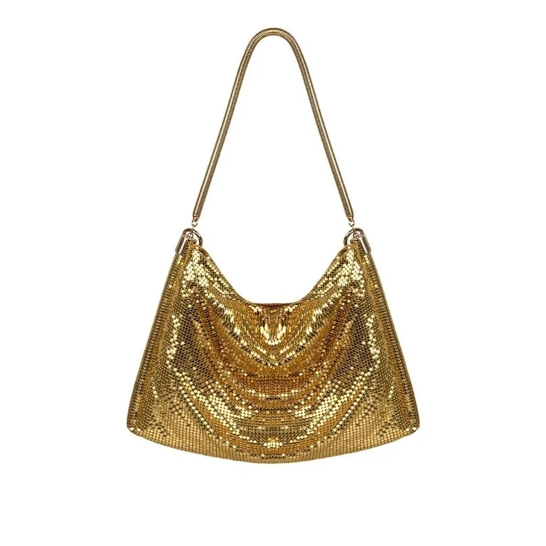 Bolso de hombro Pixel de aluminio con asa de malla metálica