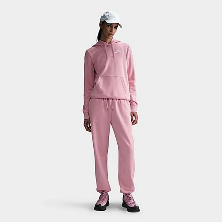 Nike Sportswear Club Fleece Sudadera con Capucha de Tirar en Borgoña Crush/Blanco