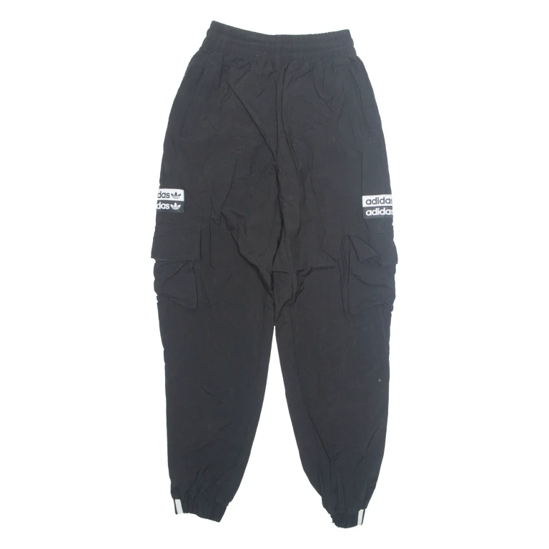 ADIDAS ORIGINALS Cargo Style Womens Joggers Black Tapered UK 4 W22 L28