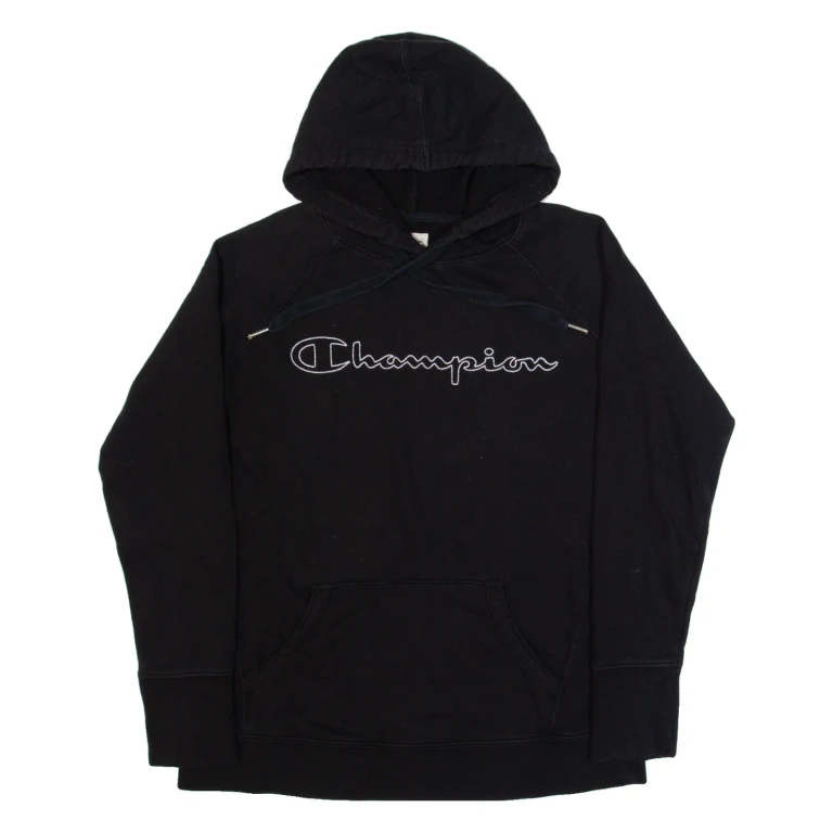 CHAMPION Mens Black Hoodie S