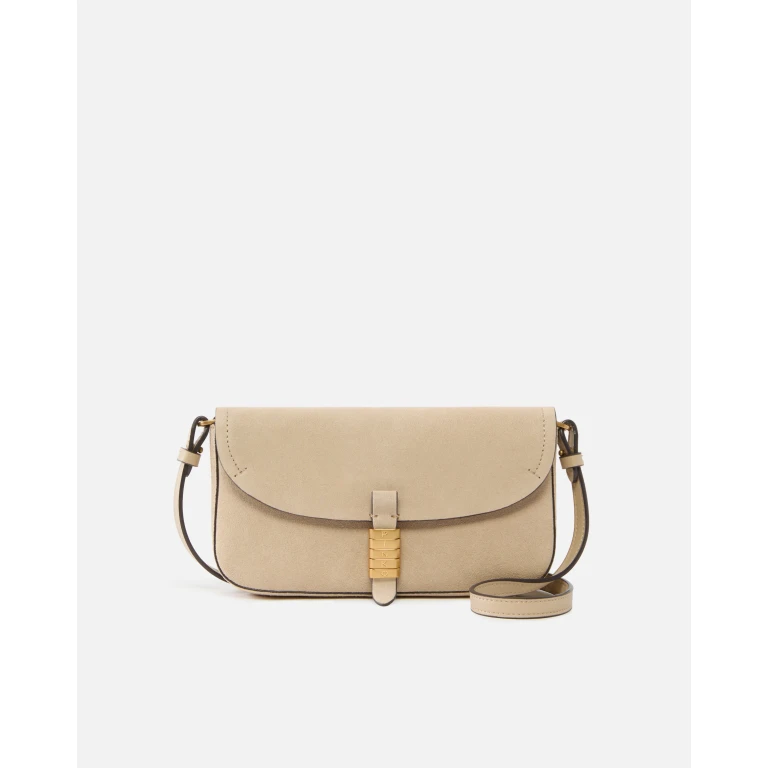 Pinko Leather Saddle Flat Crossbody Bag