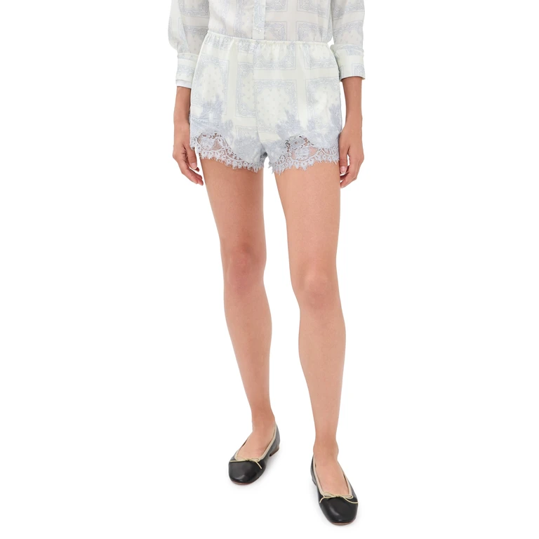 Bailey Rose Blue Lace Mini Shorts Blue M