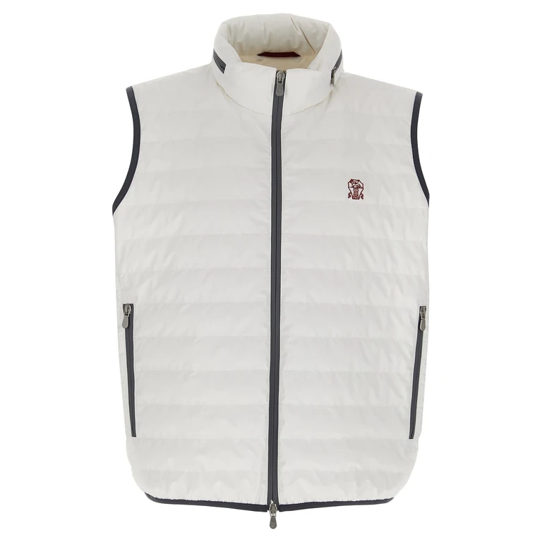 Brunello Cucinelli White Polyamide Sleeveless Jacket Clothing - Men