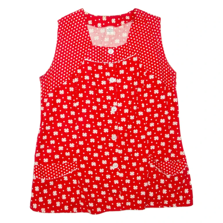Womens Printed Top Red Sleeveless Spotted L