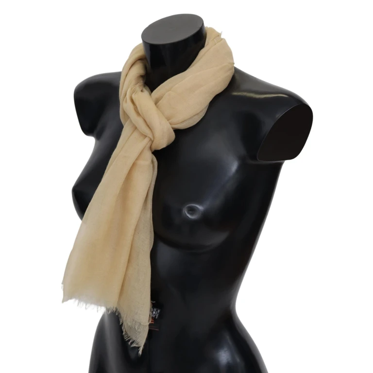 Beige Cashmere Unisex Neck Scarf - Men