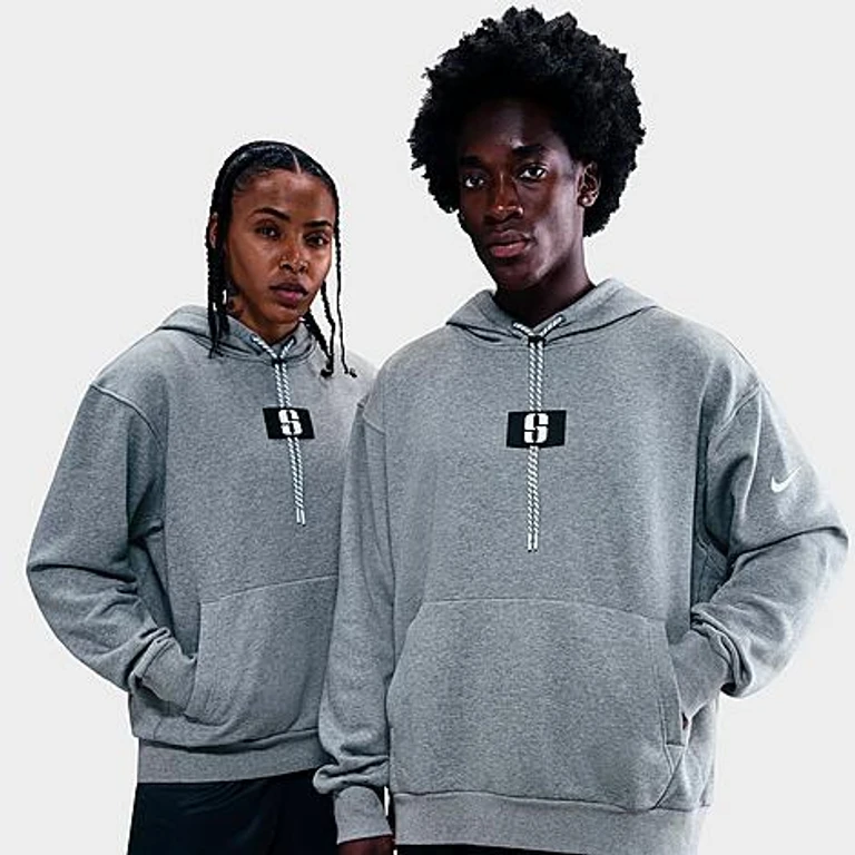 Nike Women's Sabrina Ionescu Sabrina Fleece Basketball Hoodie in Carbon Heather/Black Size: XS