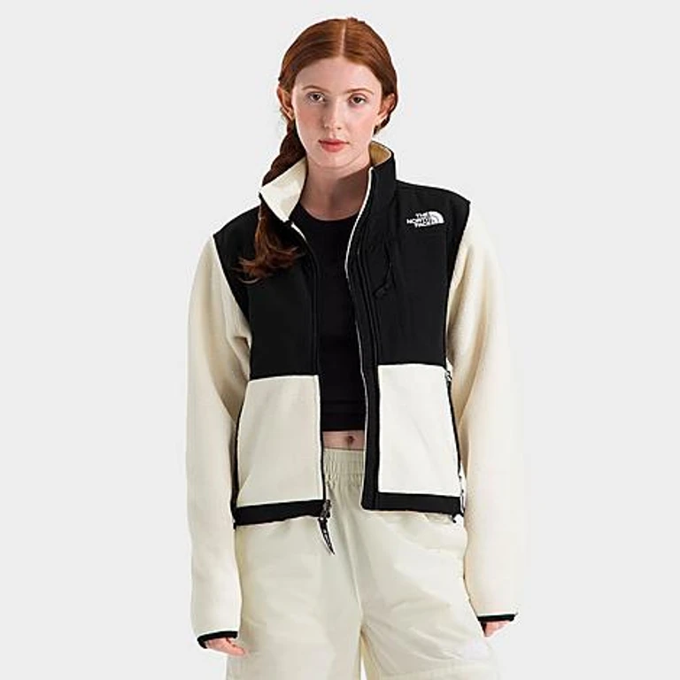 The North Face Women's Retro Denali Jacket in White Dune/TNF Black Size: XS