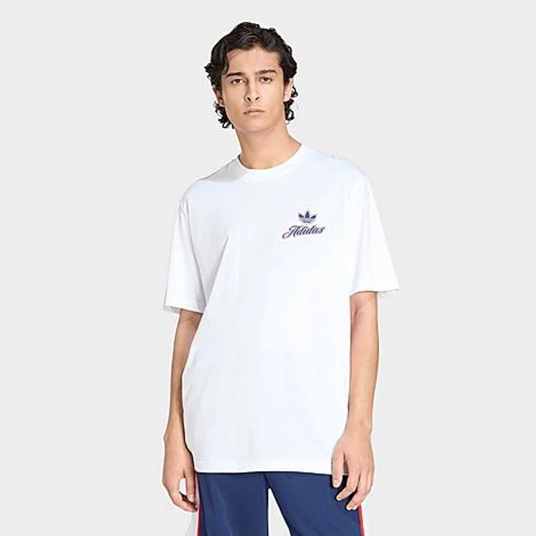 adidas Men's Originals Summer League Varsity Graphic T-Shirt in White Size: XS