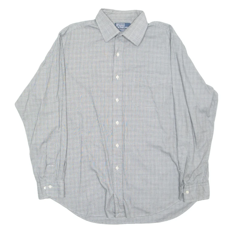 POLO RALPH LAUREN Mens Shirt Black Check Long Sleeve L