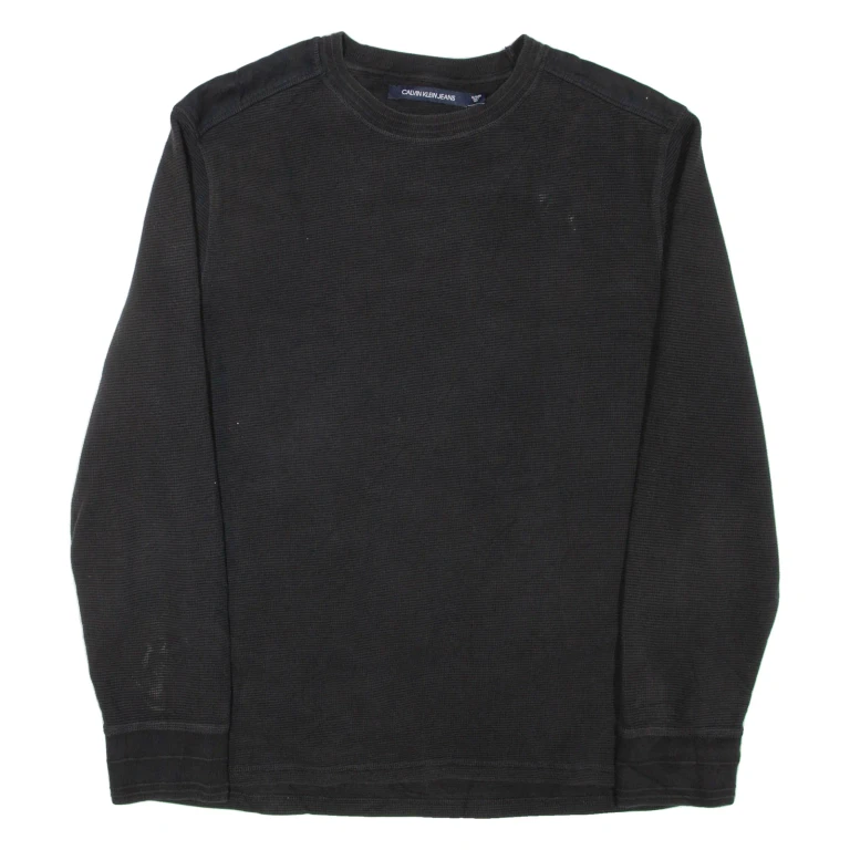 CALVIN KLEIN JEANS Mens Jumper Black Tight Knit XL