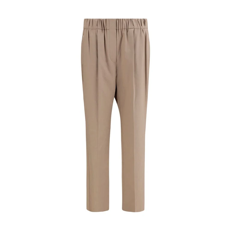 Brunello Cucinelli Beige Cotton Casual Pants - Women