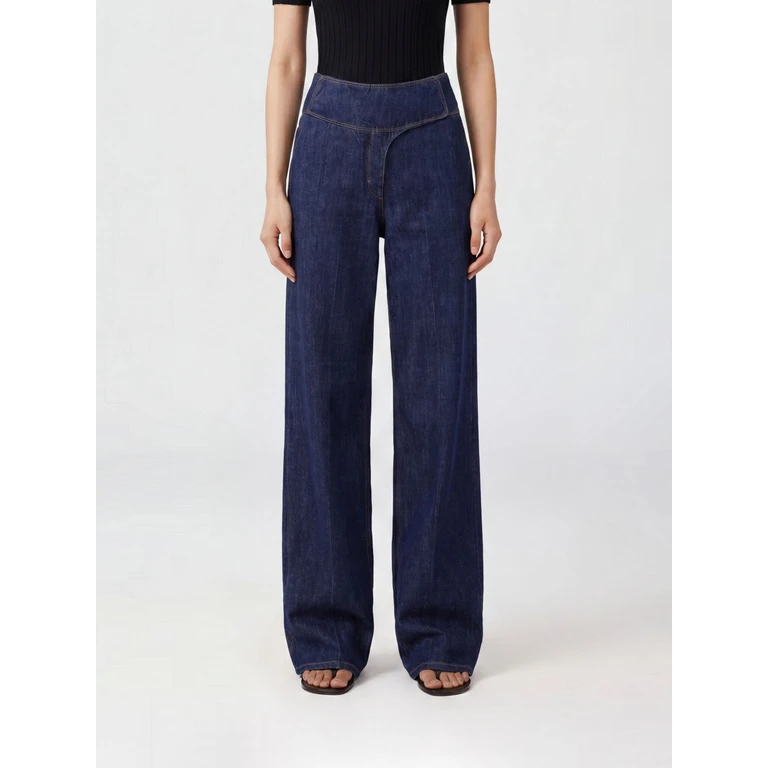 Mid-Rise Baggy Jeans in Cotton Denim with Contrast Stitching (FTR872DE0122402)