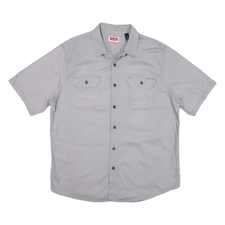 WRANGLER Mens Plain Shirt Grey L