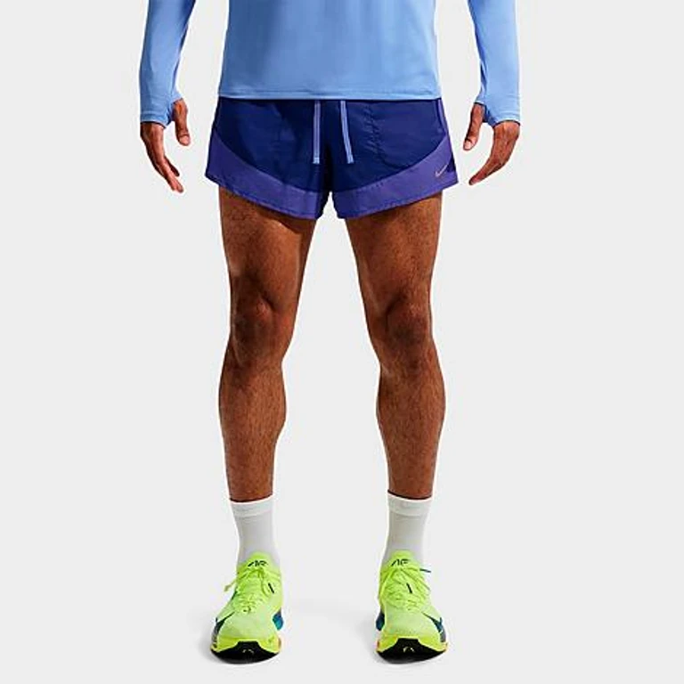 Nike Men's Stride Plus Dri-FIT 5" Brief-Lined Running Shorts in Deep Royal Blue/Lapis/Royal Pulse Size: Small