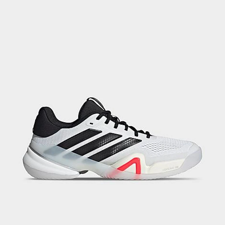 adidas Men's Barricade 14 Tennis Shoes (Wide Width) in White/Core Black/Lucid Red Size: 7.5