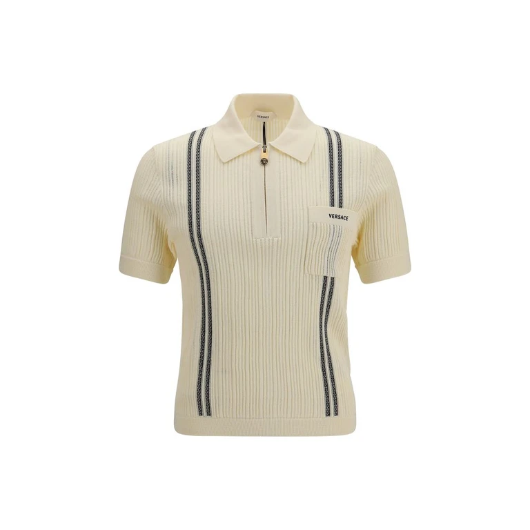 Versace Beige Cotton Polo Shirt - Men