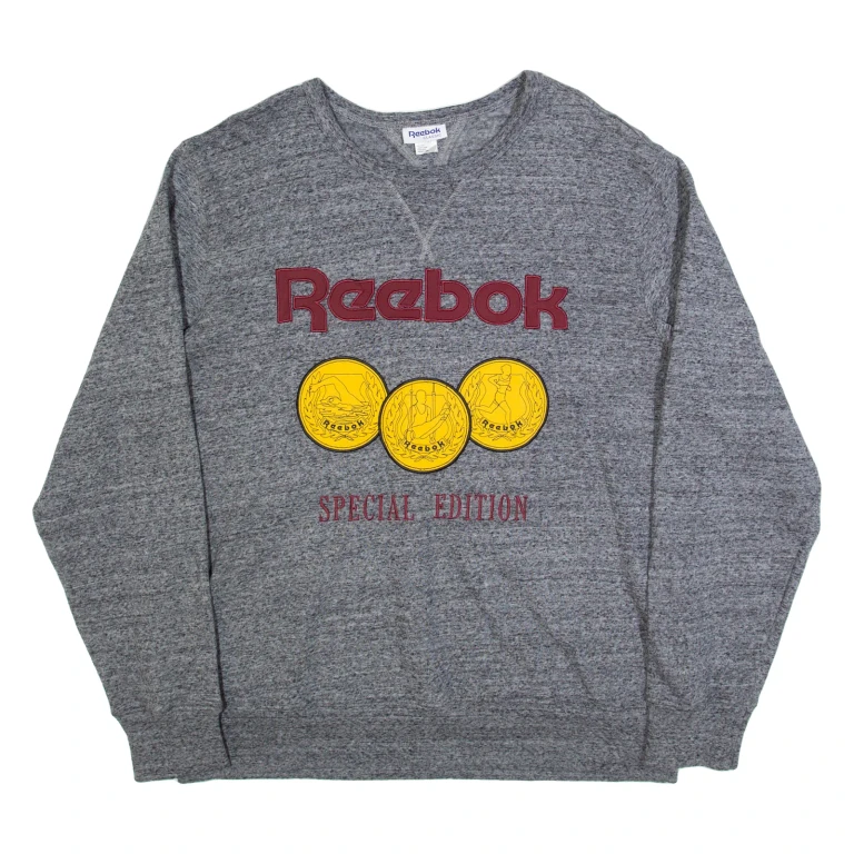 REEBOK Mens Sweatshirt Grey XL