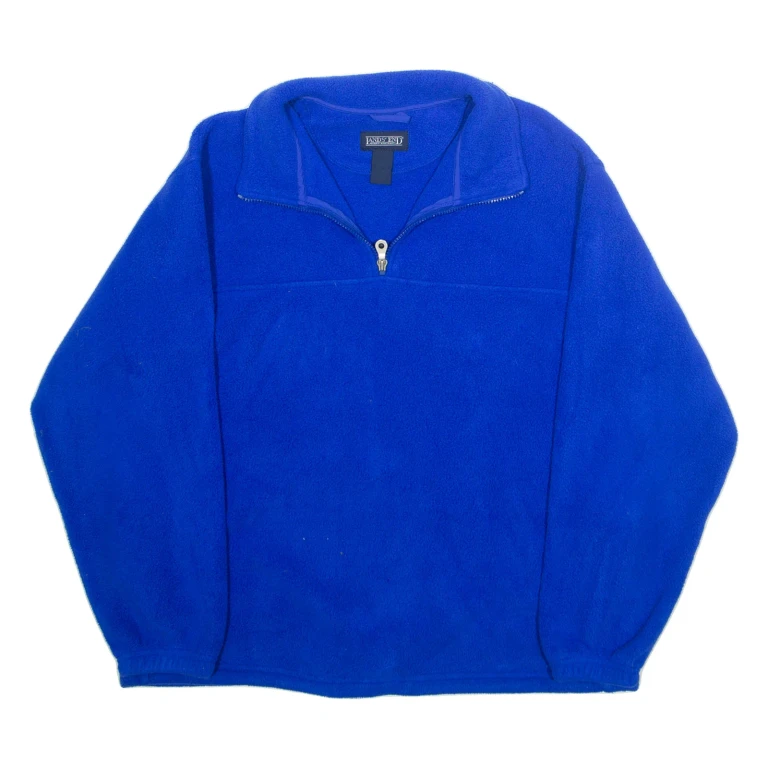 LANDS END Mens Fleece Jacket Blue XL