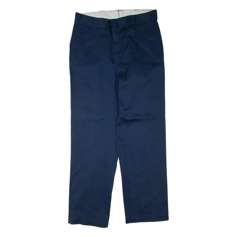 DICKIES Mens Trousers Blue Regular Straight W34 L31