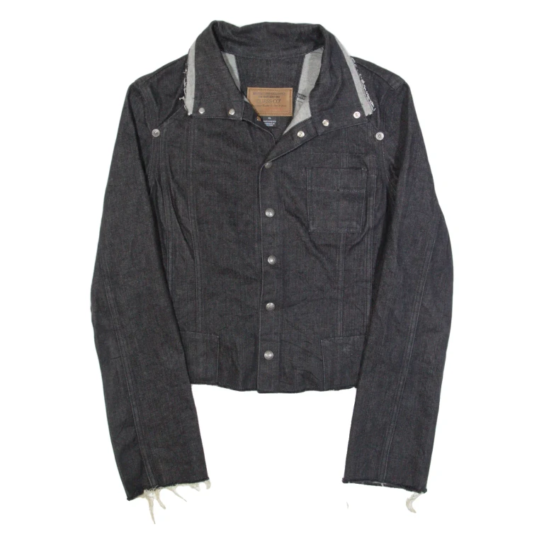 GUESS Stretch Womens Denim Jacket Black XL
