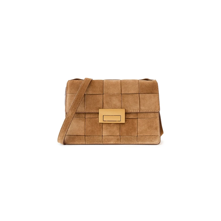 Loeffler Randall Delphine Leather Clutch Toffee One Size