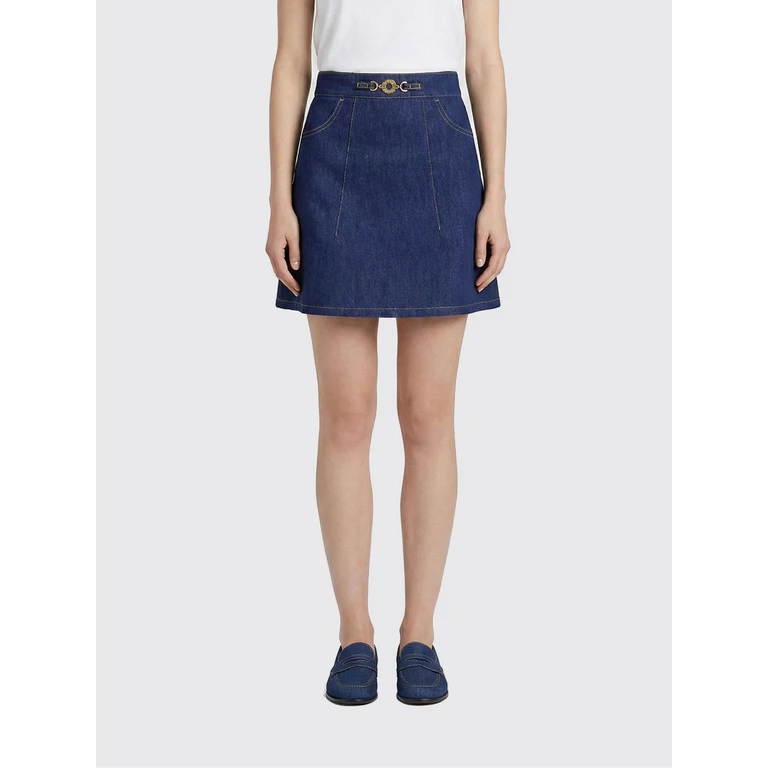 PATOU Denim Skirt with Logo (SK0420008602D)