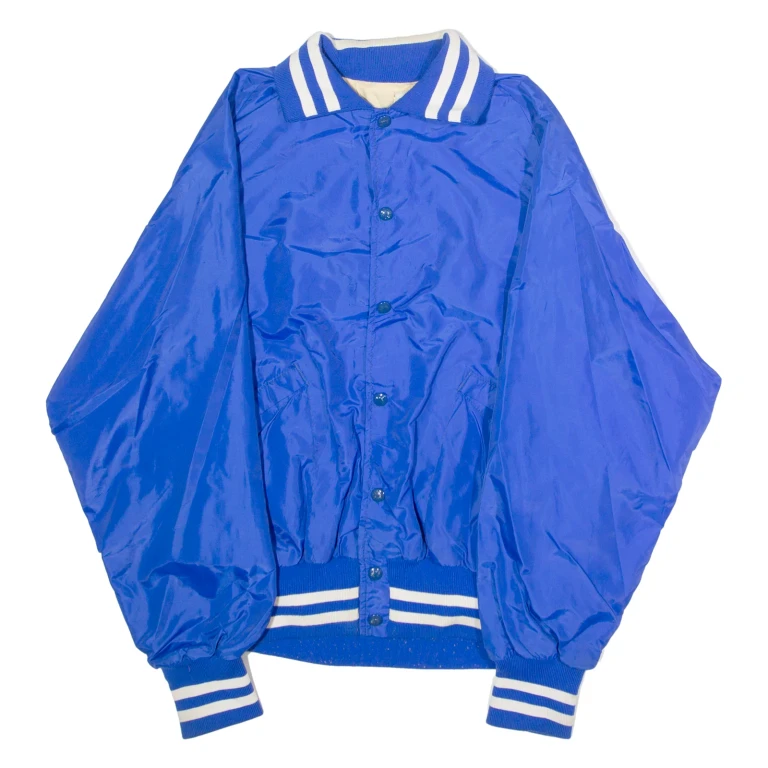 KING LOUIE VFW Post 2100 Everett WA Mens Varsity Jacket Blue Nylon 80s USA M