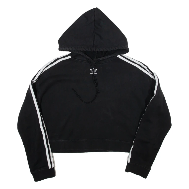 ADIDAS Womens Black Hoodie UK 10