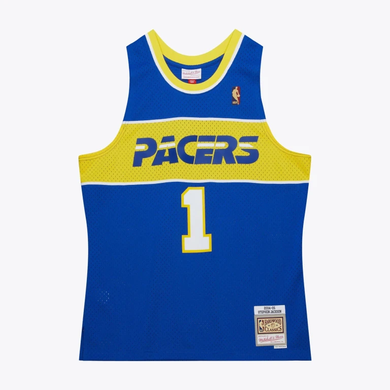 Men's NBA Blue Hwc Jersey Pacers 2004 Stephen Jackson