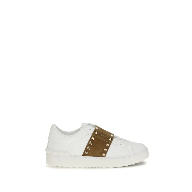 Valentino Garavani White Calf Leather Bos Taurus Sneakers - Women