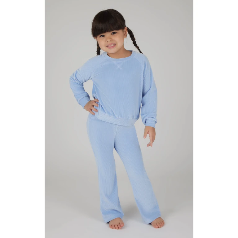 4-6X 2 PC Ribbed Velour Top and Flare Leg Pant