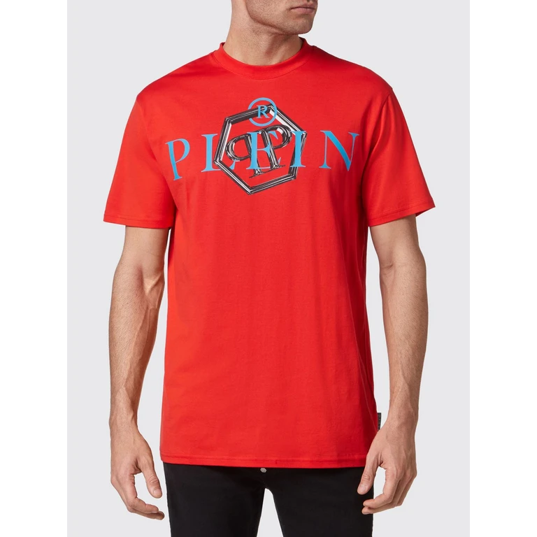 Cotton T-Shirt with Crew Neck and Contrasting Logo Print (FABCMTK5636PJY002N13)