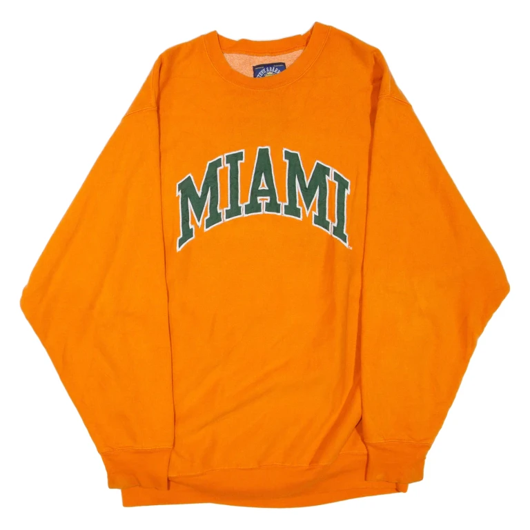 STEVE & BARRY'S Miami Mens Sweatshirt Orange Crew Neck USA XL