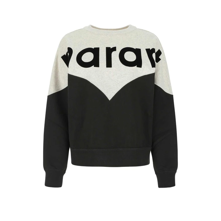 Isabel Marant Etoile Two-Tone Cotton Blend Houston Sweatshirt Fadedblack Felpe - Women