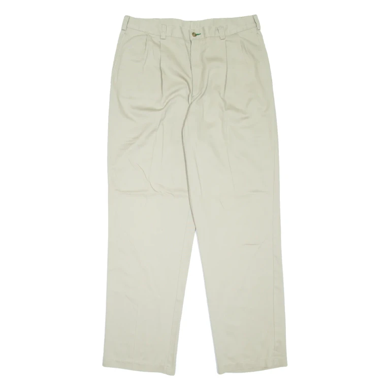 TOMMY HILFIGER Chino Mens Trousers Beige Relaxed Tapered W36 L32