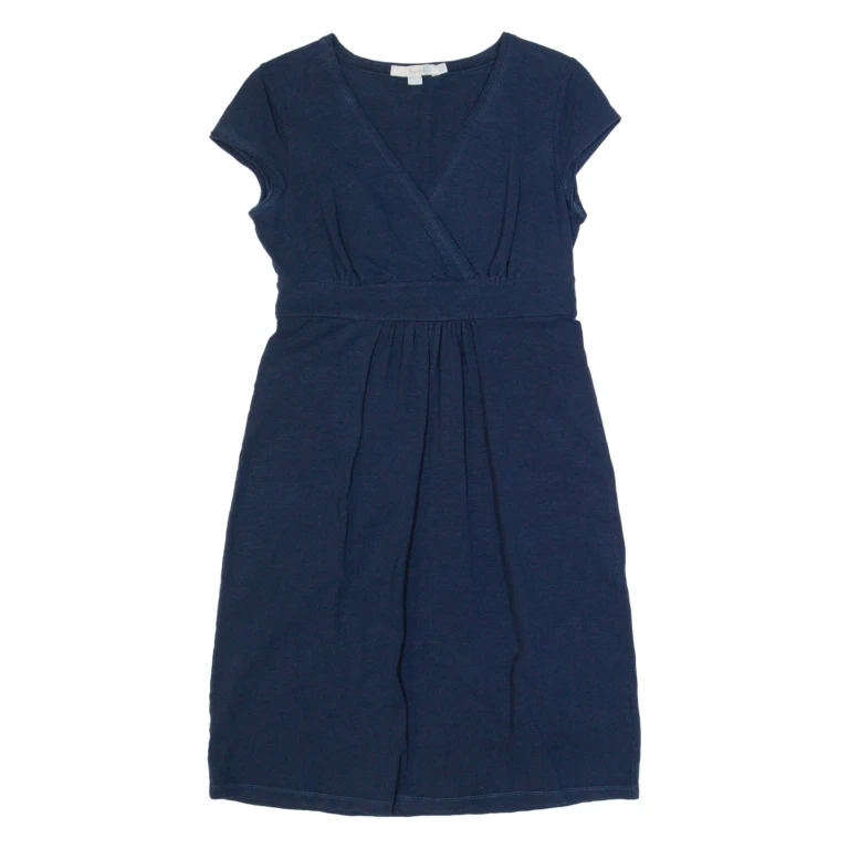 BODEN Womens Fit & Flare Dress Blue Short Sleeve Knee Length UK 8