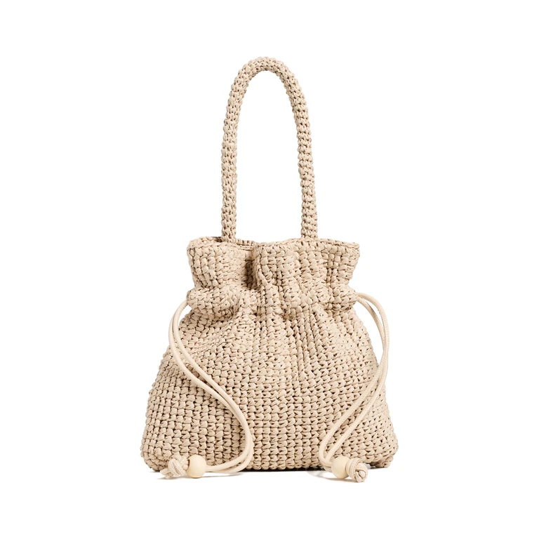 Loeffler Randall Kylie Drawstring Pouch Natural One Size