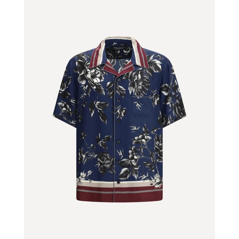 Chemise à manches courtes en soie Dolce & Gabbana pour homme 42
